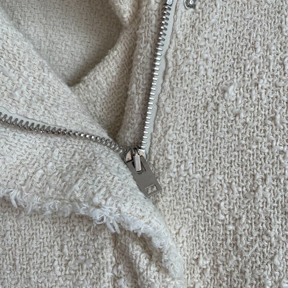 IRO Cream Jacket Dorthea Tweed Moto Jacket - Picture 15 of 16